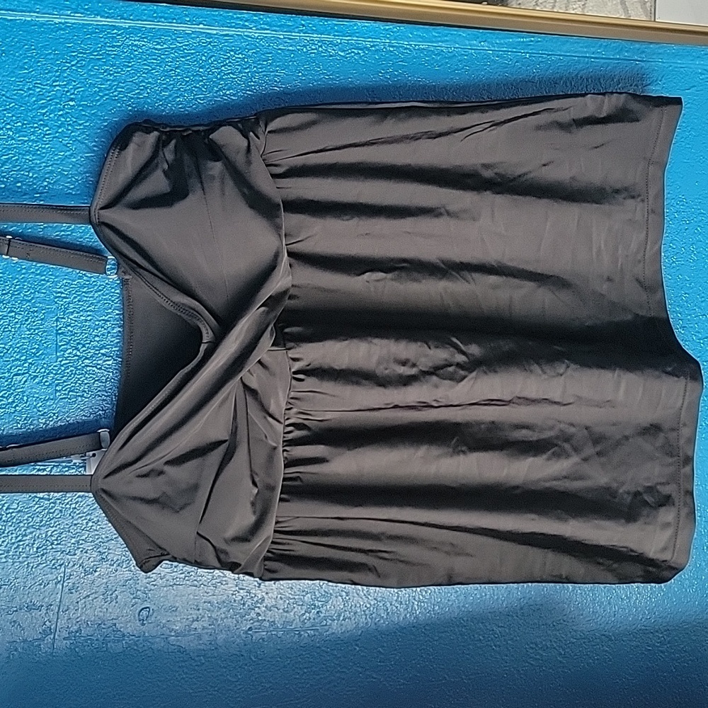 Black swim top and bottom